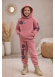 طقم بيجامة بناتي شتوي قطن 3 خيط مصوفة 3126 - فوشي