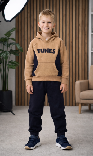 Boys' 3-Thread Fleece Pyjama Set 3132 - beige