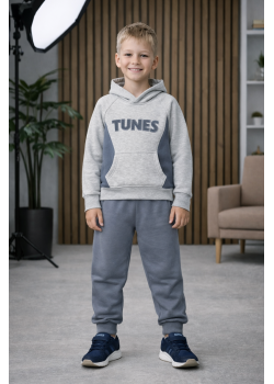 طقم بيجامة ولادي شتوي قطن 3 خيط مصوفة 3132 - فضي