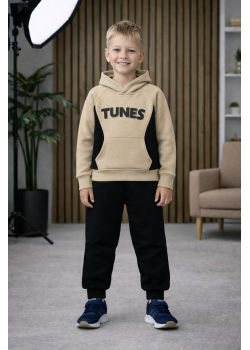 طقم بيجامة ولادي شتوي قطن 3 خيط مصوفة 3132 - اسود