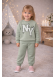 طقم بجامة بناتي مبطن بشعيرة دافئة 3133 - عفني