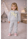 طقم بجامة بناتي مبطن بشعيرة دافئة 3133 - فضي