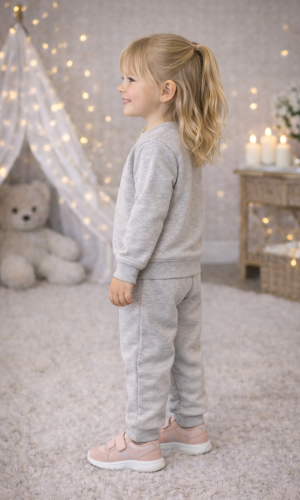 Girls' Winter Fleece Pajama Set 3137 - gray