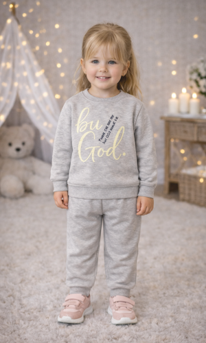 Girls' Winter Fleece Pajama Set 3137 - gray