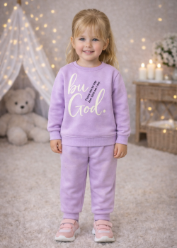 طقم بجامة بناتي شتوي مبطن 3137 - نهدي