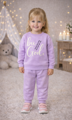 Girls' Winter Fleece Pajama Set 3137 - lavender