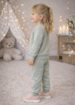 طقم بجامة بناتي شتوي مبطن 3137 - عفني