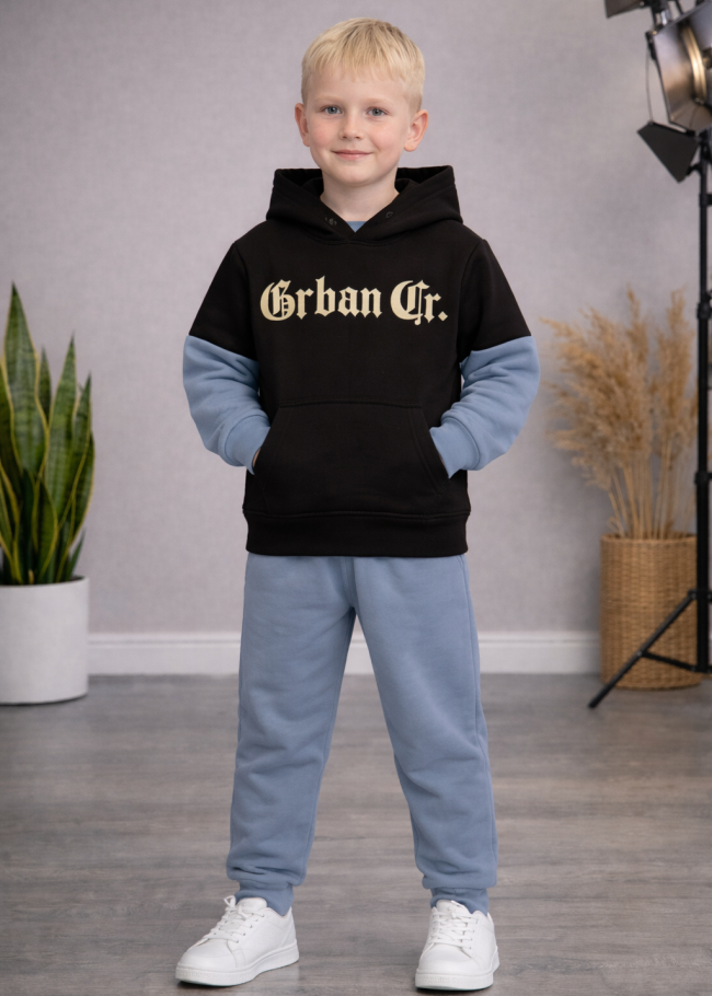 03124 بجامة صبياني كم الوان - اسود