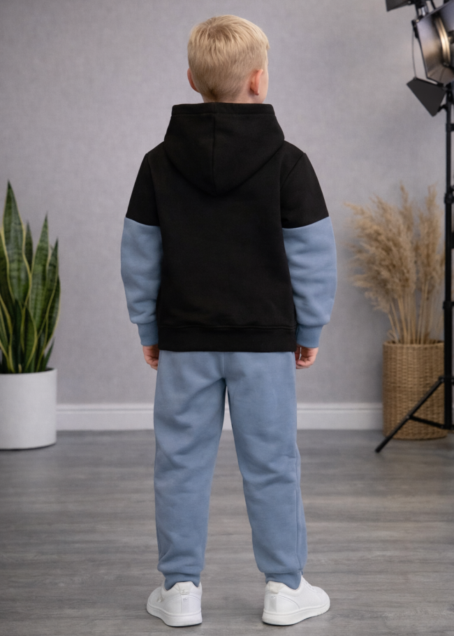 03124 بجامة صبياني كم الوان - اسود