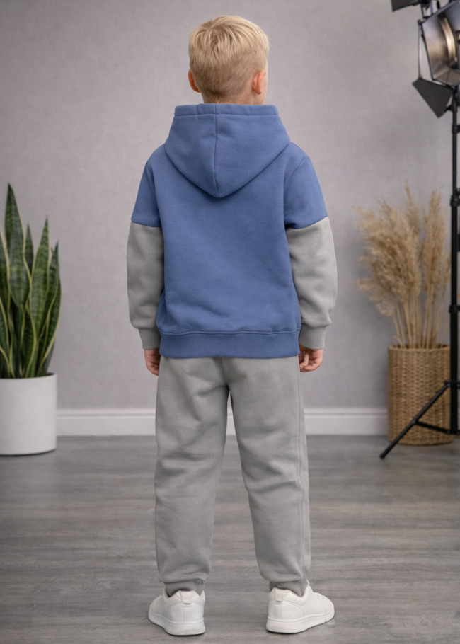 03124 بجامة صبياني كم الوان - blue