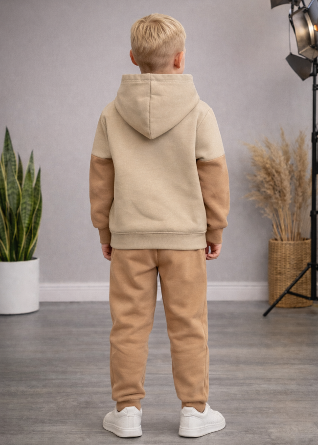 03124 بجامة صبياني كم الوان - بيج