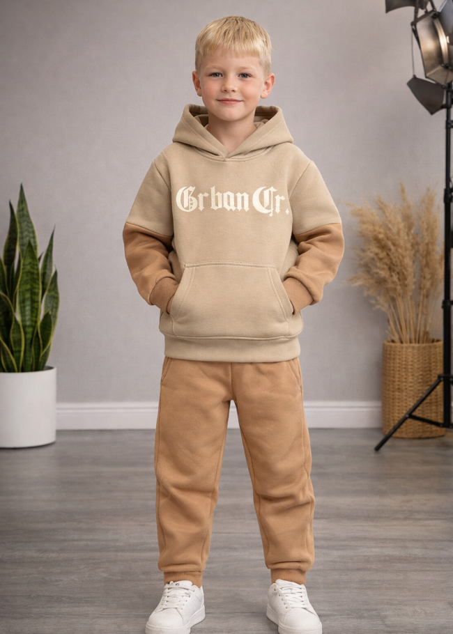 03124 بجامة صبياني كم الوان - بيج