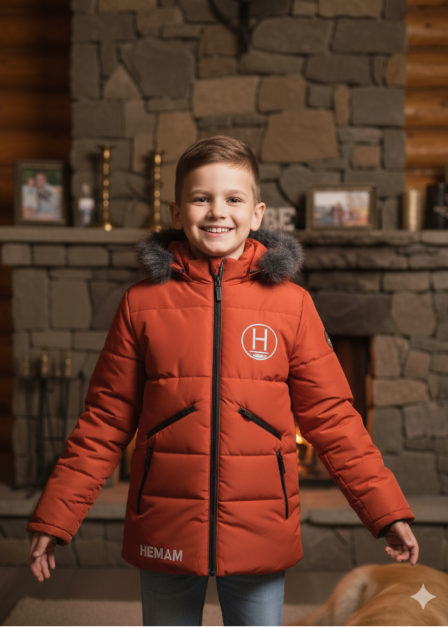 5107 جاكيت ولادي - قرميدي