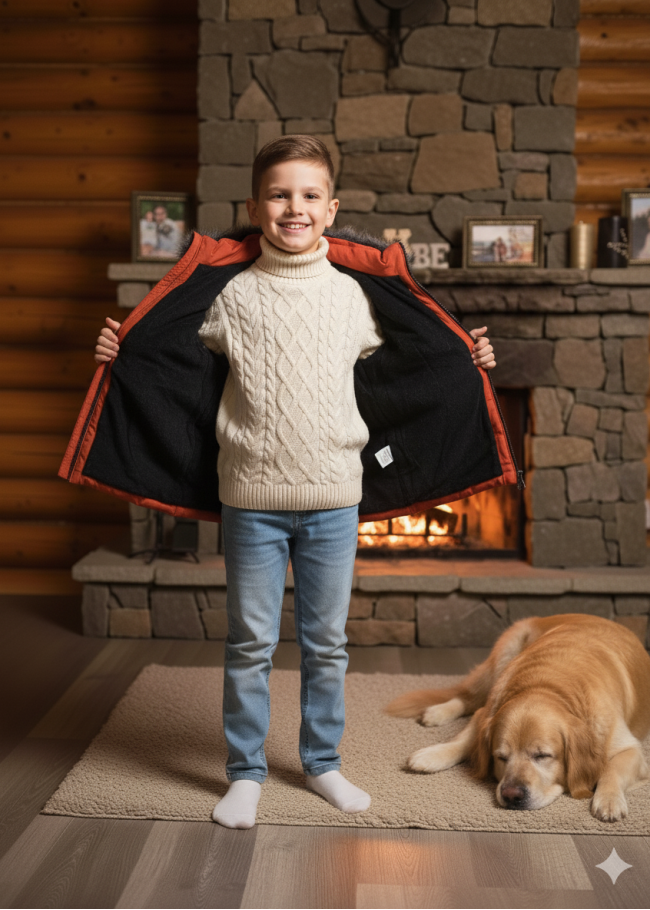 5107 جاكيت ولادي - قرميدي