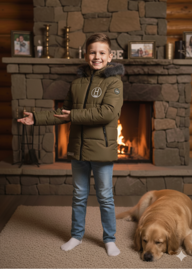 5107 جاكيت ولادي - زيتي