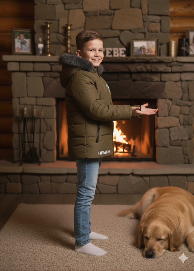 5107 جاكيت ولادي - زيتي