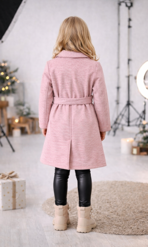 Eleganter Wintermantel für Mädchen 5108  - Rosa