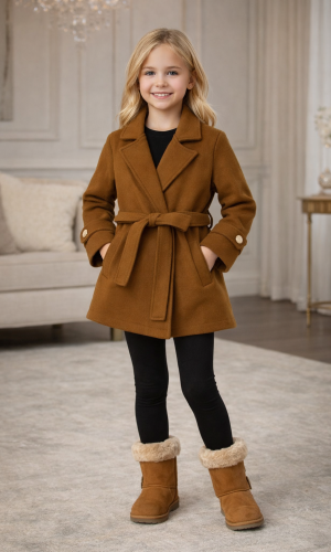 Girls' Elegant Winter Coat 5108  - brown