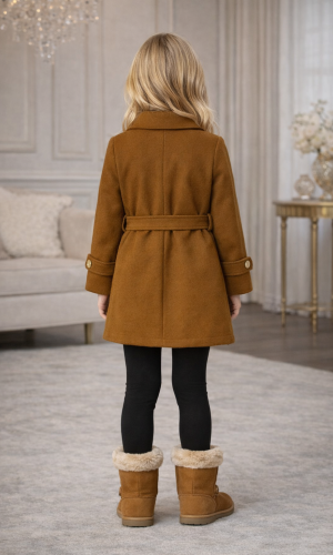 Girls' Elegant Winter Coat 5108  - brown