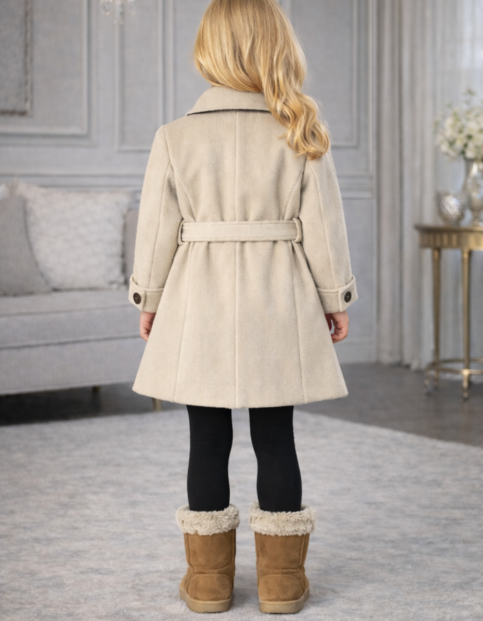 5109 جاكيت جوخ بناتي  - Creme