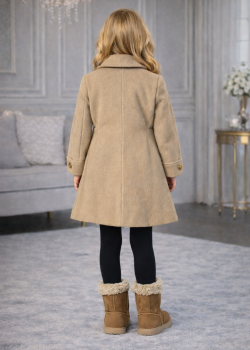 Mädchen-Trenchcoat aus Wollstoff 5109  - Beige