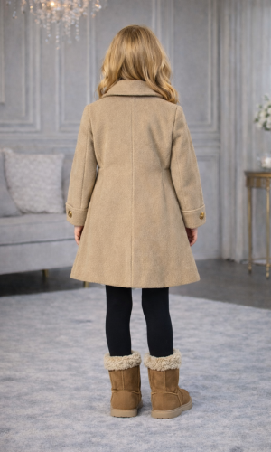 Mädchen-Trenchcoat aus Wollstoff 5109  - Beige