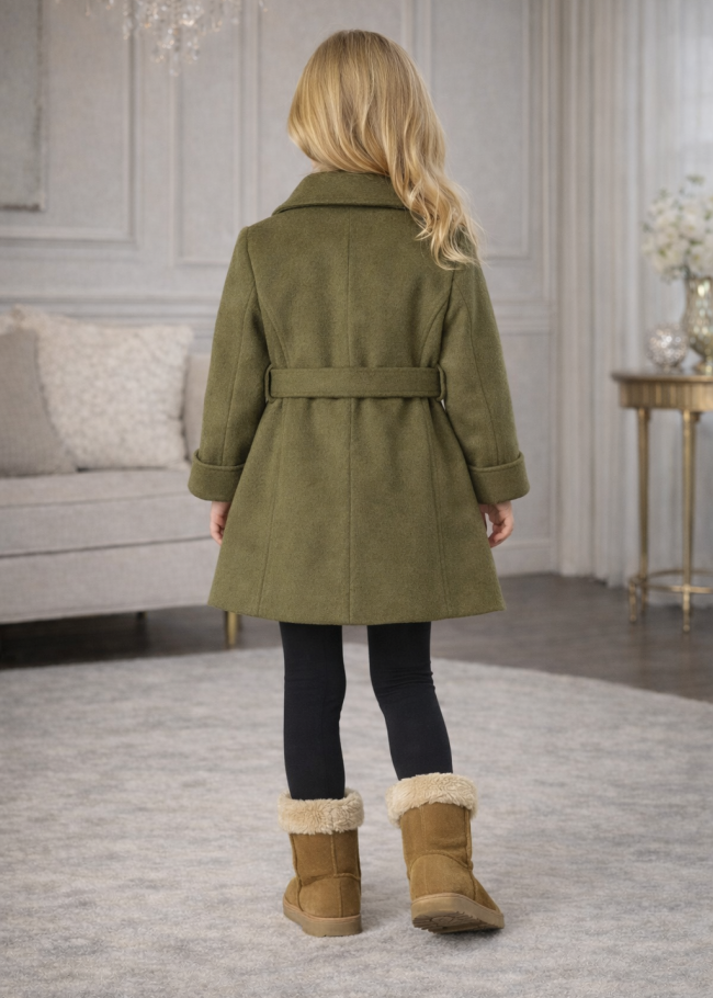 5109 جاكيت جوخ بناتي  - زيتي