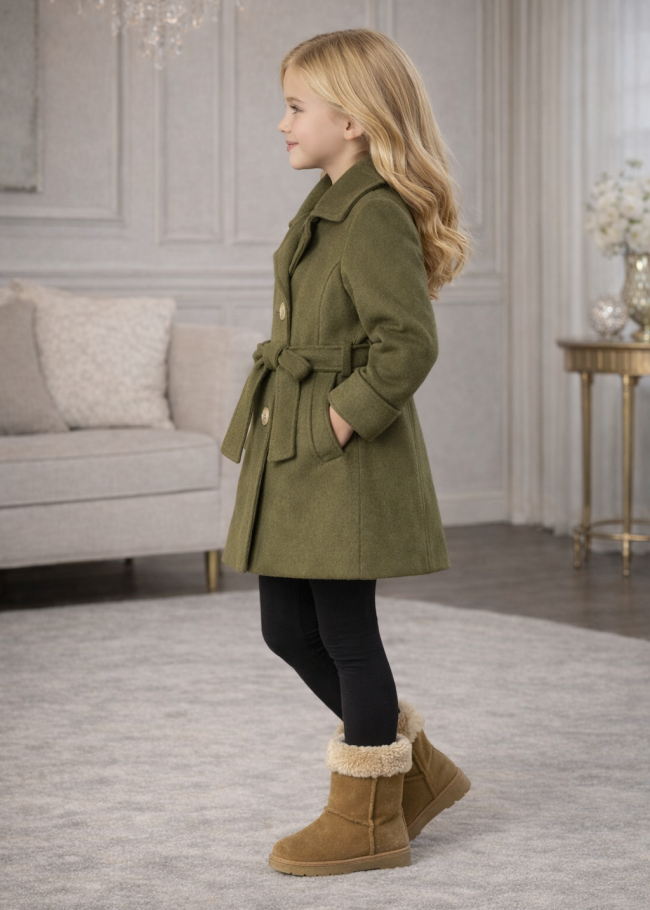 5109 جاكيت جوخ بناتي  - زيتي