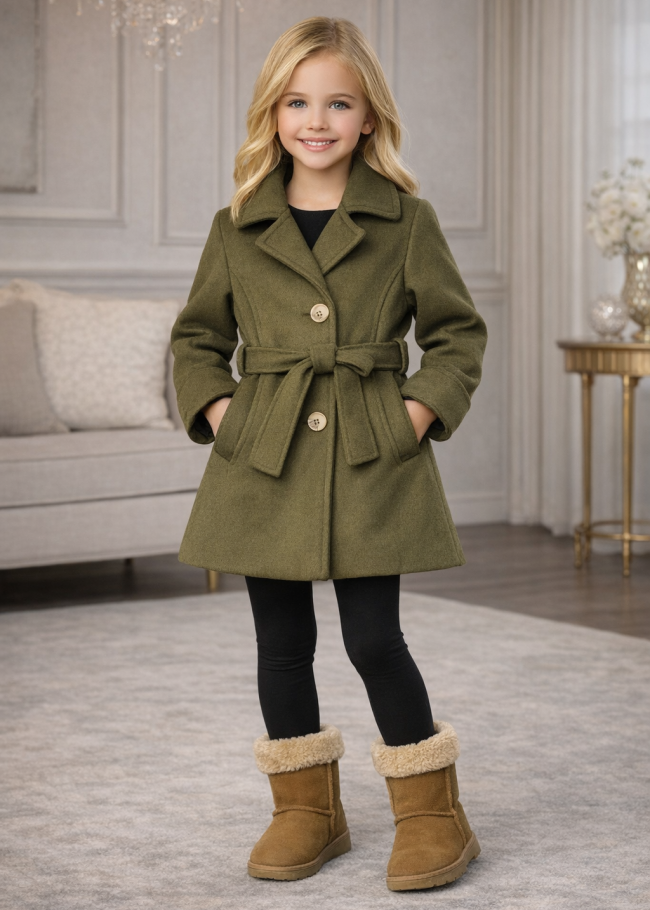 5109 جاكيت جوخ بناتي  - زيتي