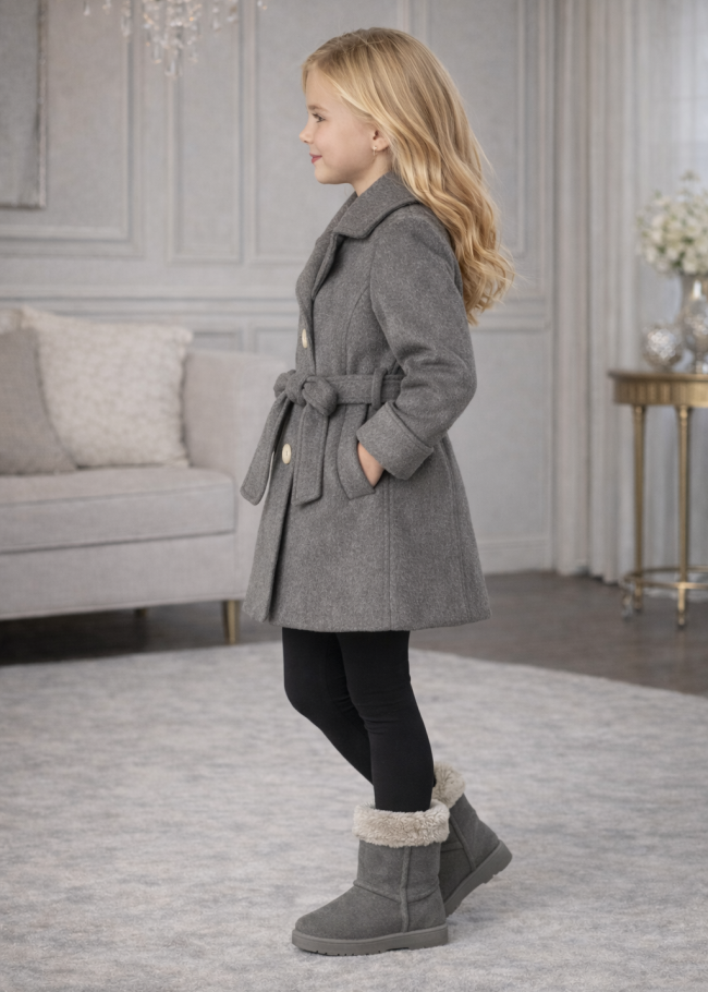 5109 جاكيت جوخ بناتي  - Grau