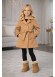 Mädchen-Trenchcoat aus Wollstoff 5109  - Cognac