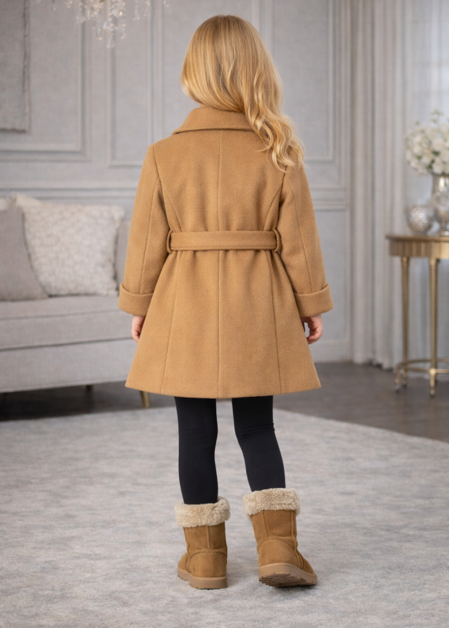 5109 جاكيت جوخ بناتي  - Cognac