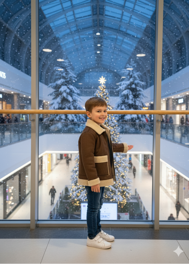 5117 جاكيت جلد الغزال  - بني