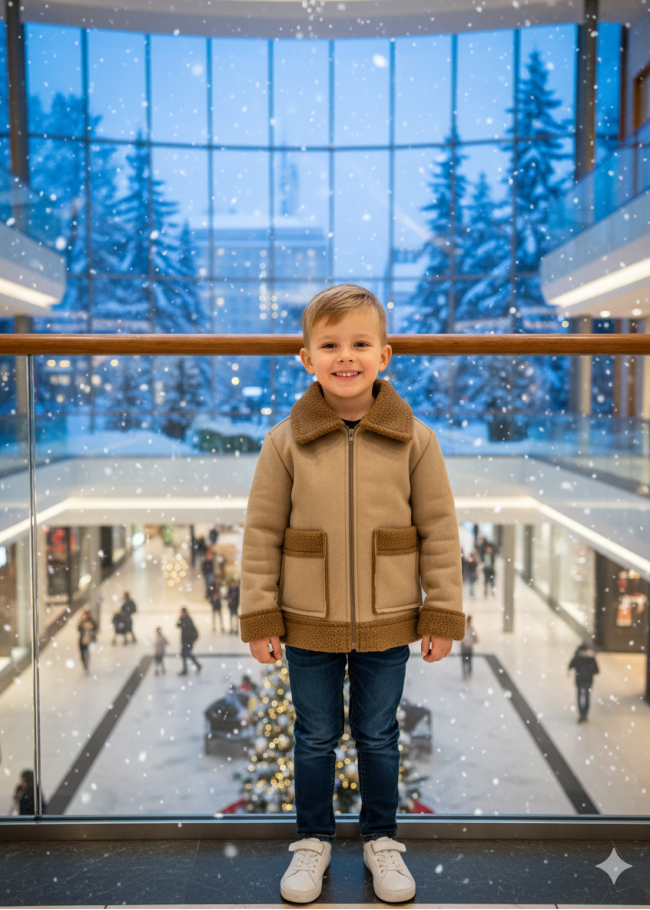 5117 جاكيت جلد الغزال  - بيج