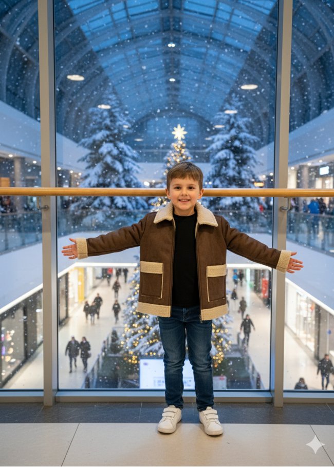 5117 جاكيت جلد الغزال  - بني