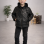 Boys' Leather Jacket with Fur Lining and Hood 5121  - black