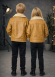 5128 جاكيت جلد ياقة فرو ولادي  - yellow