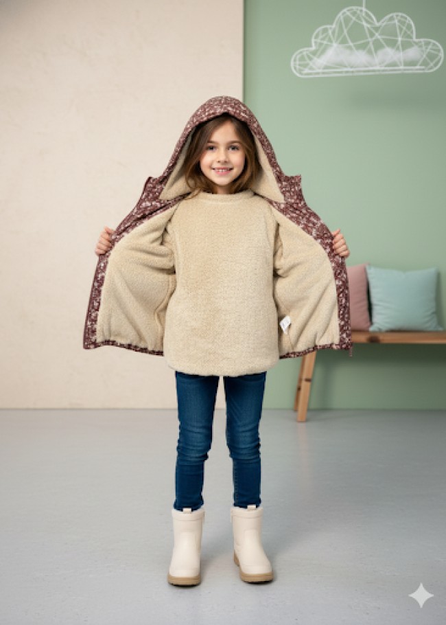 5130 جاكيت نفخ مزهر  - بني