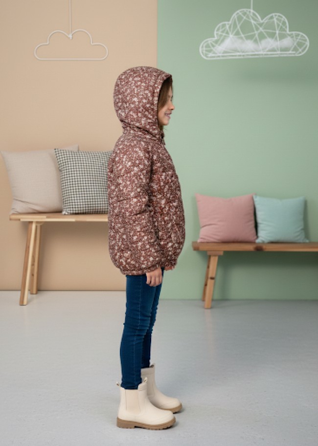 5130 جاكيت نفخ مزهر  - بني