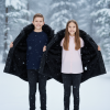 Mit Fell gefütterte Winter-Parka-Jacke für Kinder 5138 - Schwarz