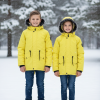 Mit Fell gefütterte Winter-Parka-Jacke für Kinder 5138 - Gelb
