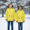 Mit Fell gefütterte Winter-Parka-Jacke für Kinder 5138 - Gelb