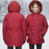 Mit Fell gefütterte Winter-Parka-Jacke für Kinder 5138 - Rot