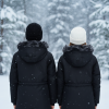 Mit Fell gefütterte Winter-Parka-Jacke für Kinder 5138 - Schwarz