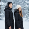 Mit Fell gefütterte Winter-Parka-Jacke für Kinder 5138 - Schwarz
