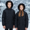Mit Fell gefütterte Winter-Parka-Jacke für Kinder 5138 - Schwarz