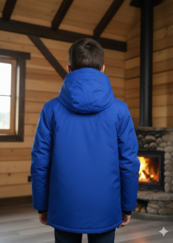 جاكيت باركا شتوي مبطن بالفرو 5139  - ازرق