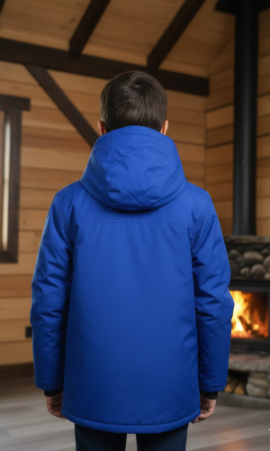 Kids' Sherpa-Lined Winter Parka Jacket 5139  - blue