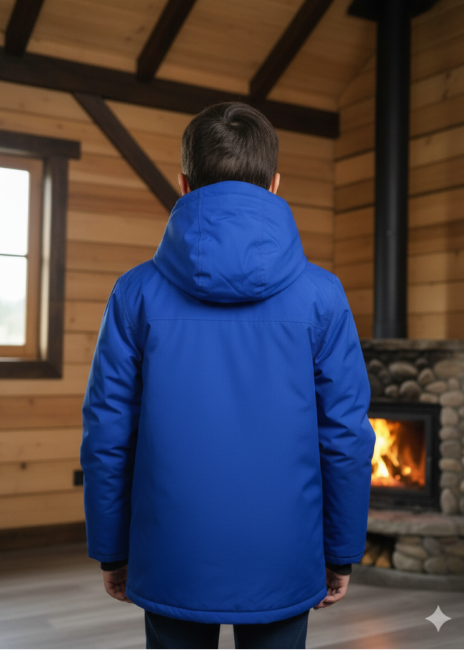 5139 جاكيت ولادي براشوت طويل  - ازرق