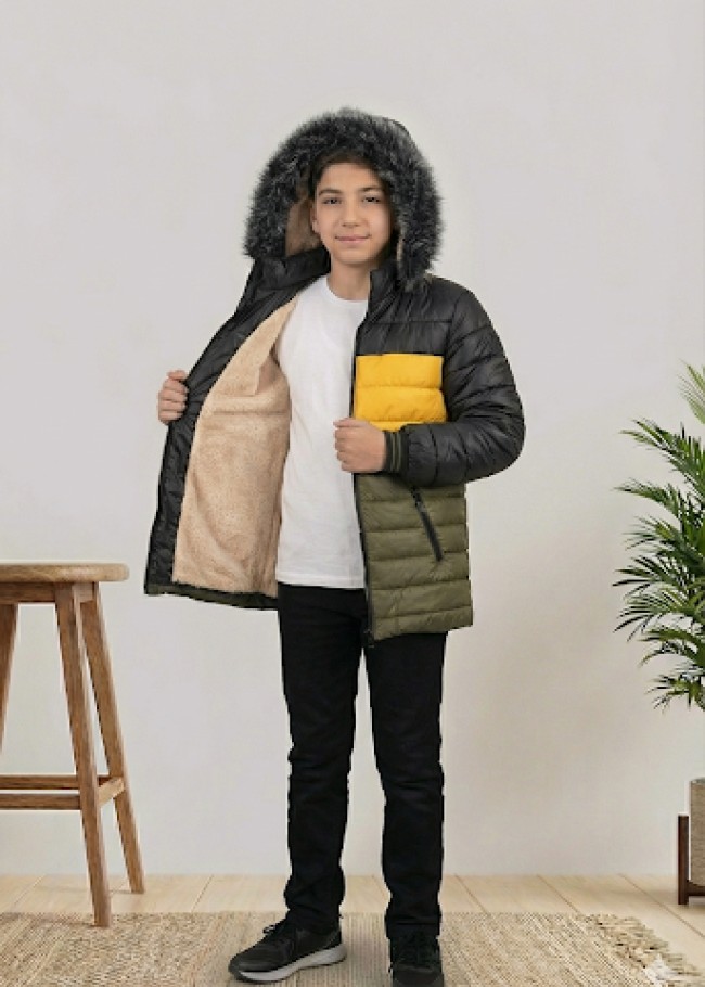 5147 جاكيت ولادي - Dunkelkhaki